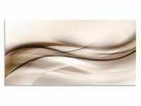 Wandbild ARTLAND "Braune abstrakte Welle" Bilder Gr. B/H: 150 cm x 75 cm,