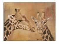 Wandbild ARTLAND "Giraffen" Bilder Gr. B/H: 120 cm x 90 cm, Leinwandbild...