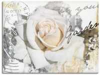 Wandbild ARTLAND "In Buchstaben - Rose" Bilder Gr. B/H: 120 cm x 90 cm,...