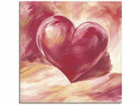 Artland Wandbild "Rosa/rotes Herz", Herzen, (1 St.), als Alubild, Outdoorbild,