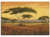 Wandbild ARTLAND "Afrikalandschaft" Bilder Gr. B/H: 100 cm x 70 cm, Leinwandbild