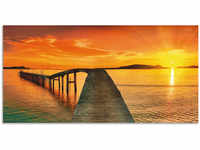 Wandbild ARTLAND "Sonnenaufgang über dem Meer" Bilder Gr. B/H: 100 cm x 50 cm,