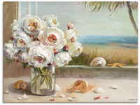 Leinwandbild ARTLAND "Küsten Rosen II" Bilder Gr. B/H: 80 cm x 60 cm, Blumen