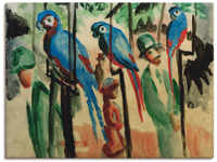 Leinwandbild ARTLAND "Bei den Papageien" Bilder Gr. B/H: 120 cm x 90 cm, Vögel