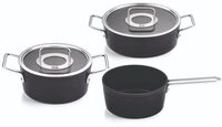 Fissler Topf-Set "Adamant" Set, Kochtopf 20 + Bratentopf 24 + Stielkasserolle 18cm