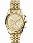 Chronograph MICHAEL KORS "LEXINGTON", gold (goldfarben), Armbanduhren, Damen,