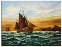 Wandbild ARTLAND "Segelschiff auf See - maritime Malerei" Bilder Gr. B/H: 80 cm...