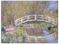 Leinwandbild ARTLAND "Brücke in Monets Garten" Bilder Gr. B/H: 120 cm x 90 cm,