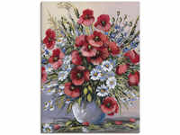 Wandbild ARTLAND "Rote Mohnblumen" Bilder Gr. B/H: 60 cm x 80 cm, Leinwandbild...