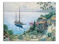 Wandbild ARTLAND "Die Bucht" Bilder Gr. B/H: 80 cm x 60 cm, Leinwandbild Boote &