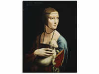 Wandbild ARTLAND "Dame mit dem Hermelin Porträt" Bilder Gr. B/H: 45 cm x 60 cm,