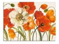 Wandbild ARTLAND "Mohnblumen I" Bilder Gr. B/H: 80 cm x 60 cm, Leinwandbild Blumen