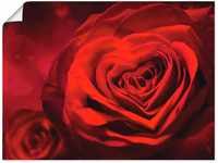 Artland Wandbild "Valentinseinladung mit Herzen und Rosen", Blumen, (1 St.), als