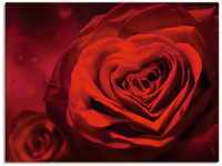 Artland Wandbild "Valentinseinladung mit Herzen und Rosen", Blumen, (1 St.)
