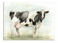 Wandbild ARTLAND "Wasserfarben Kuh I" Bilder Gr. B/H: 120 cm x 90 cm,...