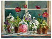 Leinwandbild ARTLAND "Lila Mohnsammlung am Fenster" Bilder Gr. B/H: 80 cm x 60...