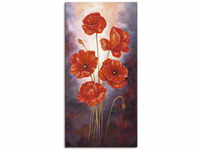Wandbild ARTLAND "Mohn V" Bilder Gr. B/H: 50 cm x 100 cm, Leinwandbild Blumen,...