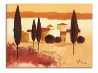Leinwandbild ARTLAND "Kleines Mediterranes Dorf" Bilder Gr. B/H: 120 cm x 90 cm,