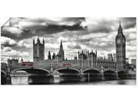 Artland Wandbild "London Westminster Bridge & Red Buses", Großbritannien, (1...