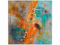 Leinwandbild ARTLAND "Ein Saxofon" Bilder Gr. B/H: 70 cm x 70 cm, Instrumente