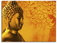Artland Leinwandbild "Buddha Goldstatue - gold", Religion, (1 St.), auf...