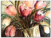 Wandbild ARTLAND "Lila Tulpen in Vase" Bilder Gr. B/H: 80 cm x 60 cm,...