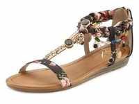 Sandale LASCANA Gr. 36, bunt (schwarz, rot, braun, bunt) Damen Schuhe Damenschuh