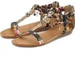 Sandale LASCANA "offener Schuh", Damen, Gr. 36, bunt (schwarz, rot, braun,...