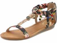 Sandale LASCANA Gr. 36, bunt (schwarz, rot, braun, bunt) Damen Schuhe Damenschuh