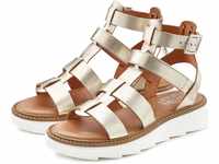 Sandale LASCANA Gr. 39, goldfarben Damen Schuhe Lascana Sandalette, Sommerschuh aus