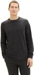 Rundhalspullover TOM TAILOR, Herren, Gr. XXL, schwarz (anthrazit melange), Strick,
