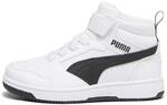 Sneaker PUMA "Rebound V6 Mid Sneakers Kinder", Kinder, Gr. 28, schwarz-wei&szlig; (wei&szlig;