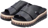 Pantolette RIEKER, Damen, Gr. 36, schwarz, Lederimitat, Schuhe Pantolette,