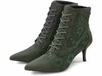 Schnürstiefelette LASCANA Gr. 42, grün (olivgrün) Damen Schuhe