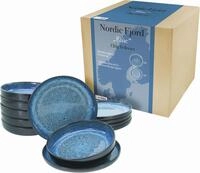 CreaTable Teller-Set "Nordic Fjord" Tafelservice, 6 Speiseteller &Oslash; 26 cm, 6