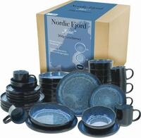 CreaTable Kombiservice "Nordic Fjord" je 6 Speiseteller, Suppenteller, Dessertteller,