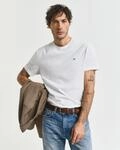 T-Shirt GANT "SLIM SHIELD SS T-SHIRT", Herren, Gr. M, wei&szlig;, Obermaterial: 100%
