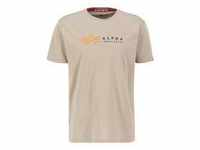 T-Shirt ALPHA INDUSTRIES "ALPHA Men - T-Shirts Alpha Label T" Gr. S, beige...