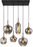 GLOBO LIGHTING H&auml;ngeleuchte "MATT", silber (schwarz matt), 6, H: 120cm, 1 Stk.,