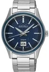 Quarzuhr SEIKO, silber (silberfarben, dunkelblau), Armbanduhren, Damen, Quarzuhr,