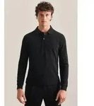 Poloshirt SEIDENSTICKER, Herren, Gr. S, schwarz, 100% Baumwolle, unifarben,...