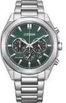 Chronograph CITIZEN, silber (silberfarben, dunkelgr&uuml;n), Armbanduhren, Herren,