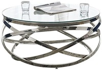 SalesFever Couchtisch "mit Design-Gestell in Stainless Steel f&uuml;r stilvolles Wohnen"