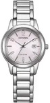 Solaruhr CITIZEN, silber (silberfarben, rosa), Armbanduhren, Damen, Armbanduhr,