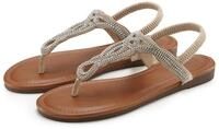 Zehentrenner LASCANA "Sommerschuh, offener Schuh", Damen, Gr. 35, beige,
