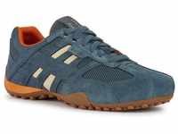 Sneaker GEOX "UOMO SNAKE A" Gr. 42, blau (blau, taupe) Herren Schuhe Stoffschuhe mit