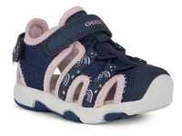 Sandale GEOX "B SANDAL MULTY GIRL" Gr. 21, blau (navy, pink) Kinder Schuhe