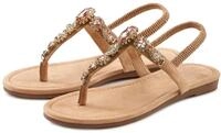 Zehentrenner LASCANA "Sommerschuh, offener Schuh", Damen, Gr. 36, beige,