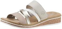 Pantolette RIEKER, Damen, Gr. 36, beige (hellbeige kombiniert), Lederimitat, Schuhe