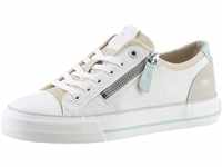 Sneaker MUSTANG SHOES Gr. 36, weiß (weiß, beige) Damen Schuhe Sneaker mit